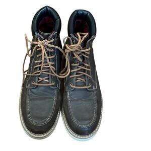 H&M Boots Mens Boots Size (43) 10 Leather Hiking Lace Up Brown Black